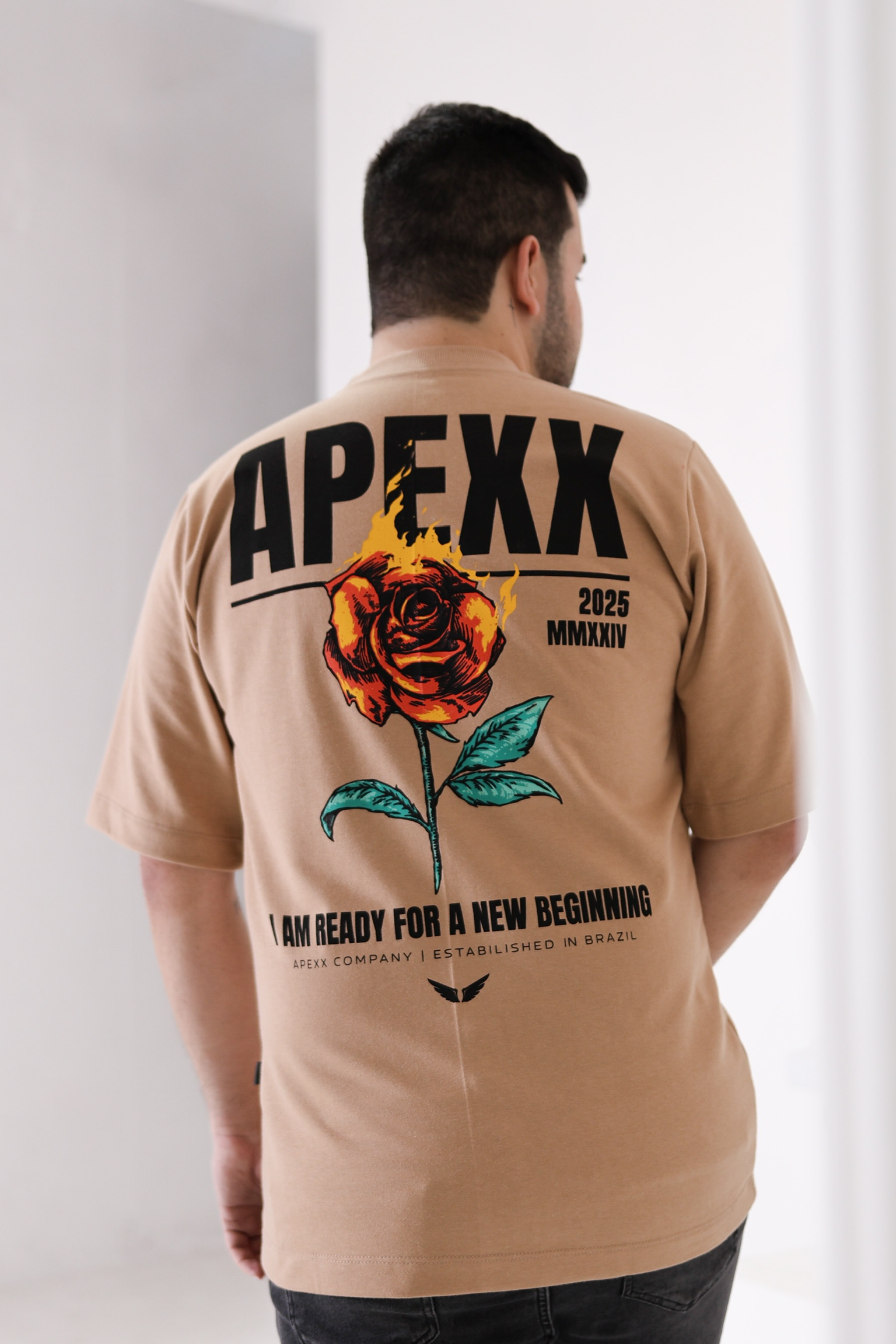 Camiseta oversized APEXX bege